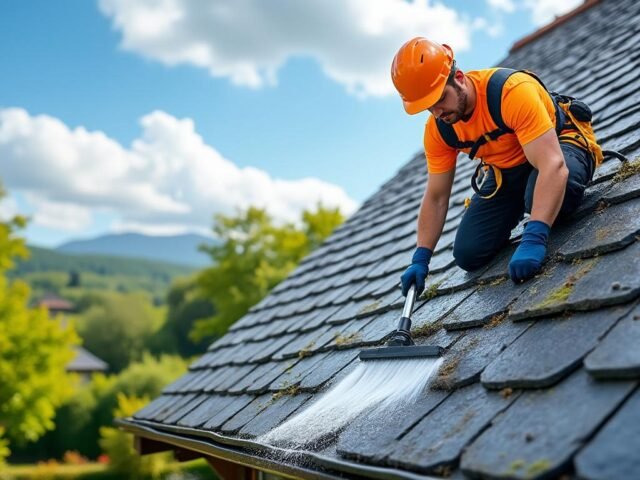 Nettoyage toiture en ardoise : précautions