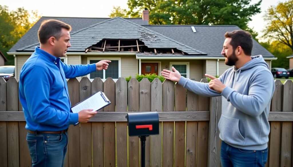 conflit des voisins à propos de la toiture